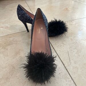 Kate Spade Navy glitter pumps,size 6, EUC